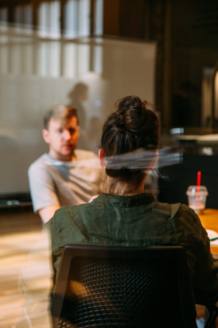 Meeting between a woman and a man