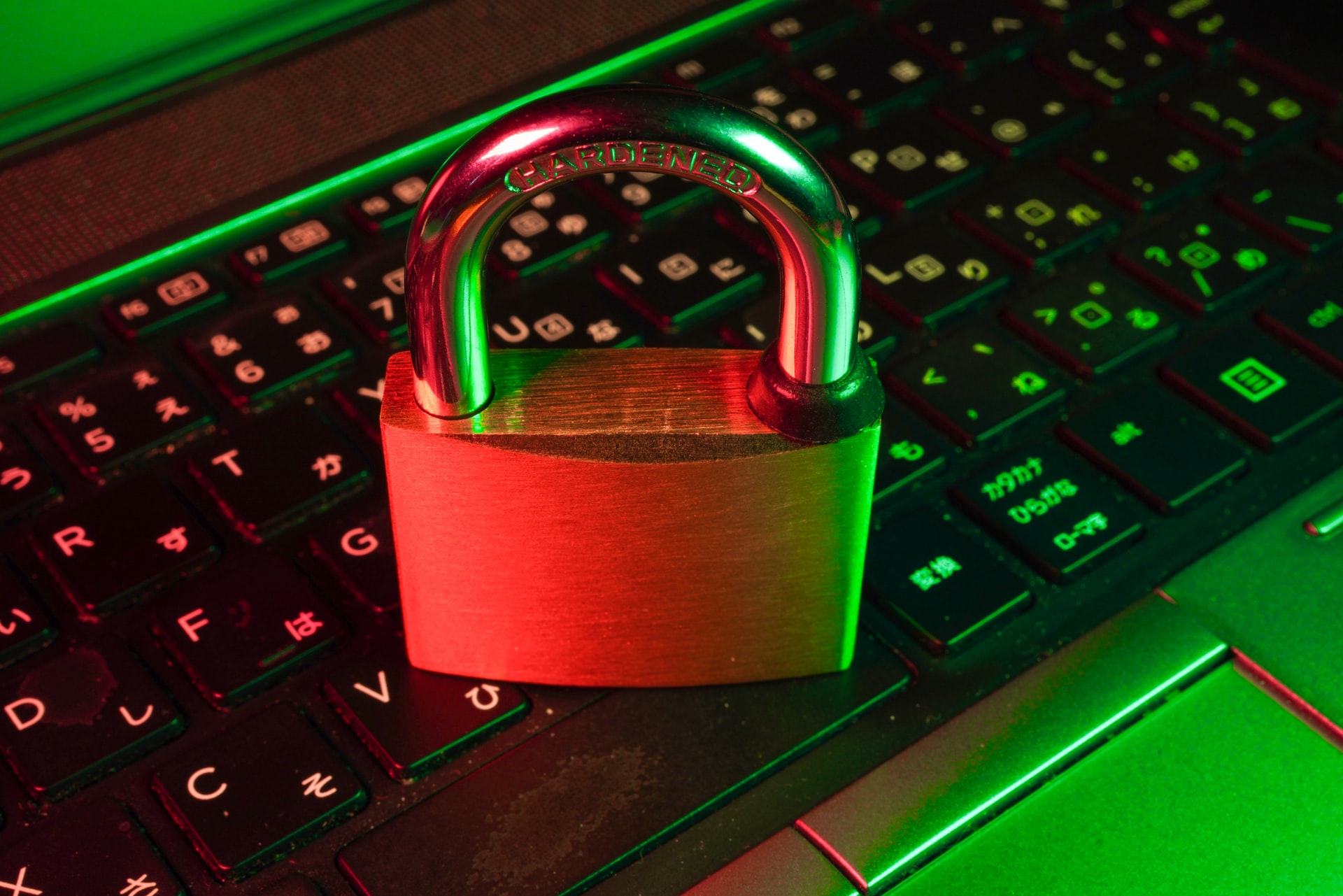 Paddlock on laptop to indicate cyber security