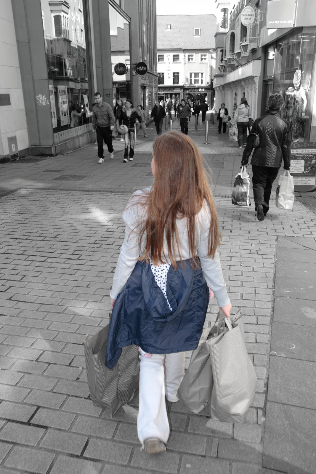 A woman shopping in the high street