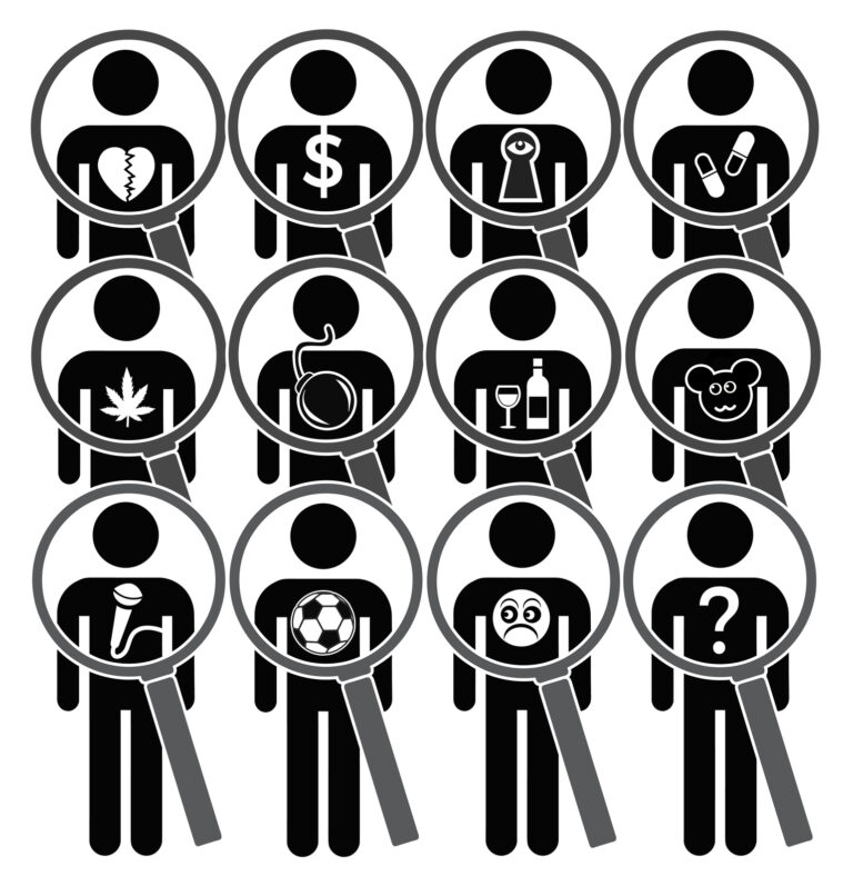 Illustration of 12 people to indicate recruitment screening process.