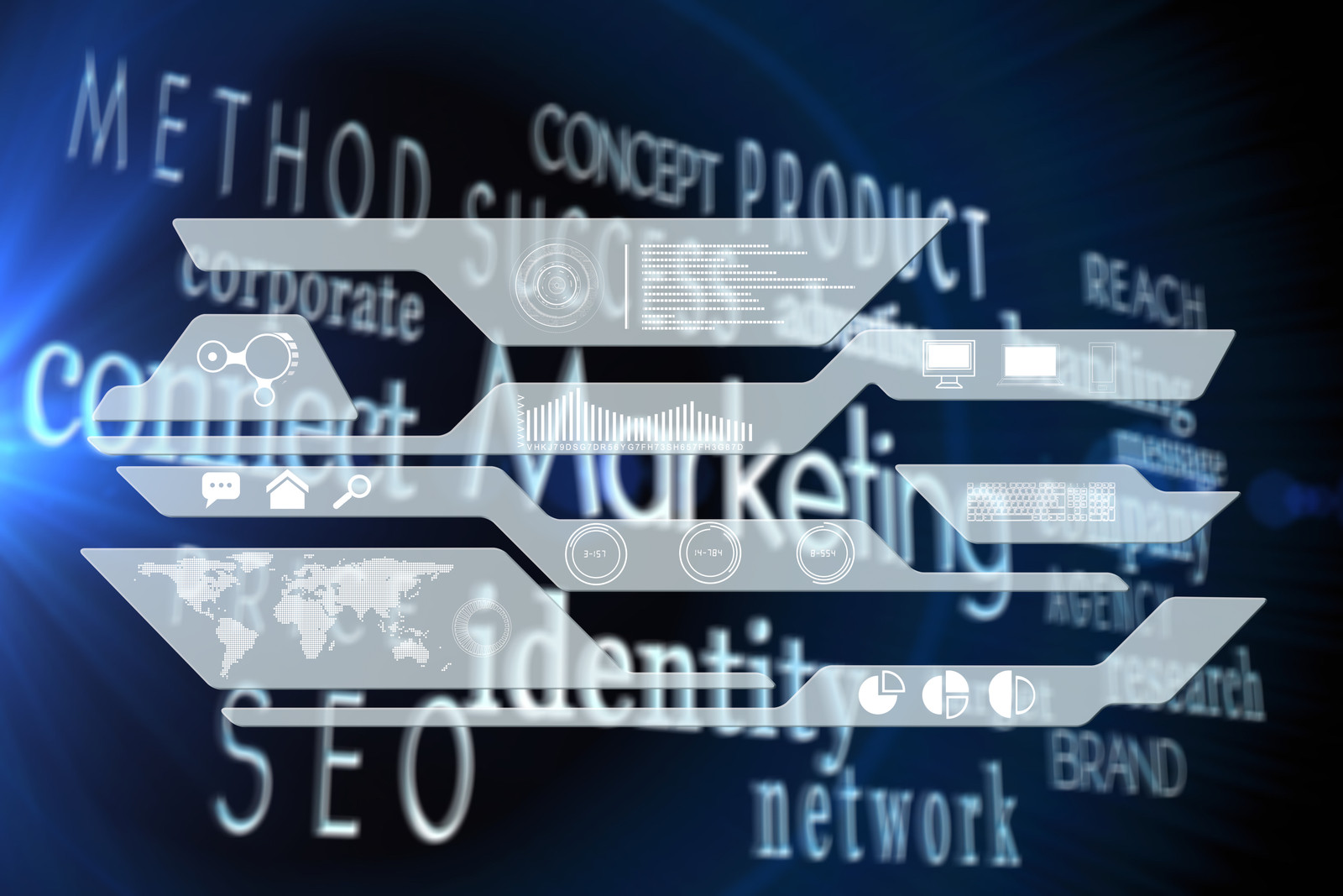 Digital business marketing ideas illustrated in a graphic