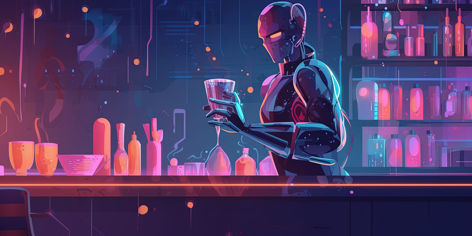 A robot bar tender in a hotel